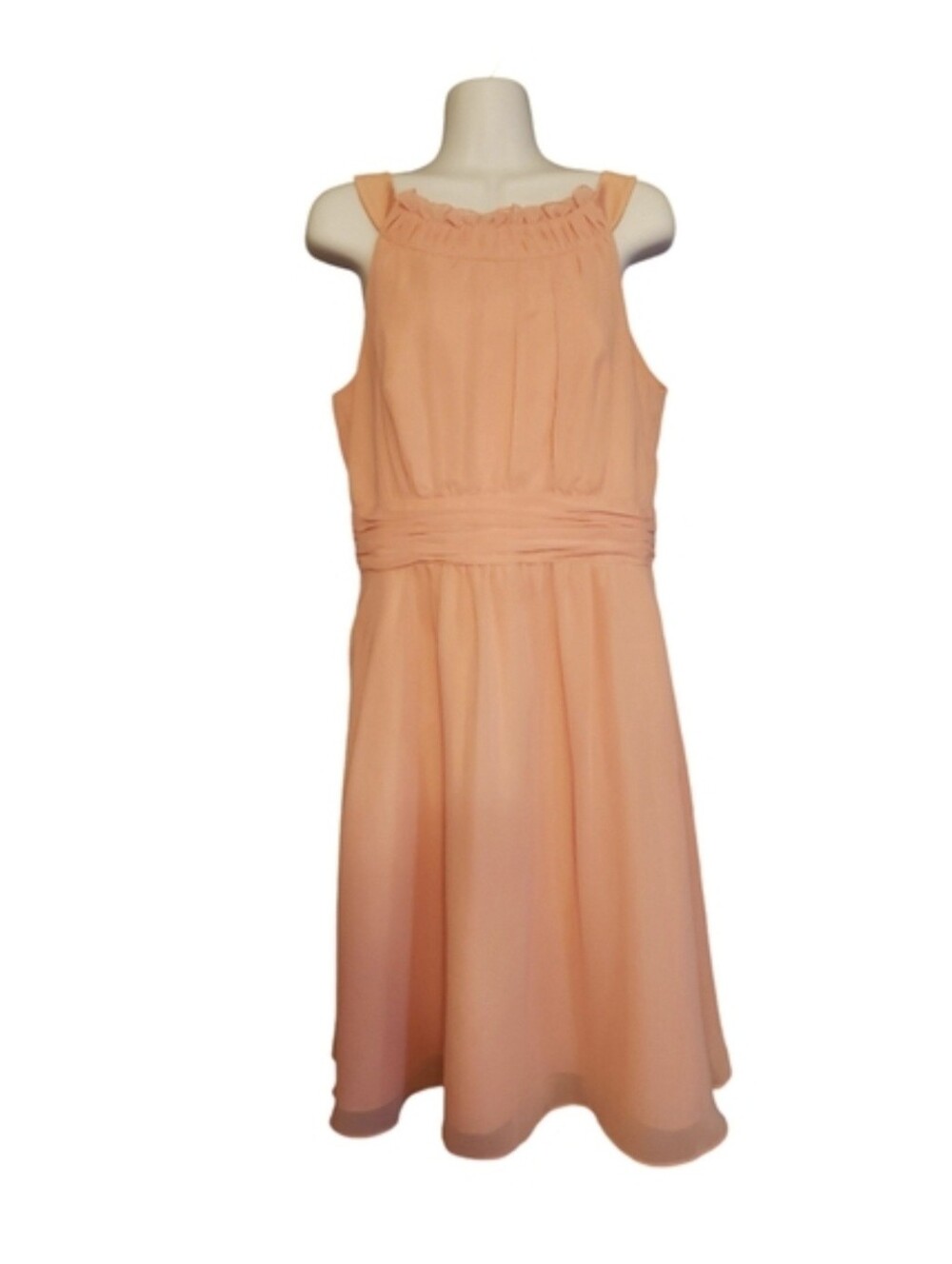 Alfred Angelo Peach Colored Cocktail Dress Size 14 - Picture 2 of 4